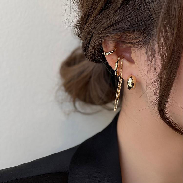 YQQ 可愛い ピアス イヤーカフ チェーン セット かっこかわいい