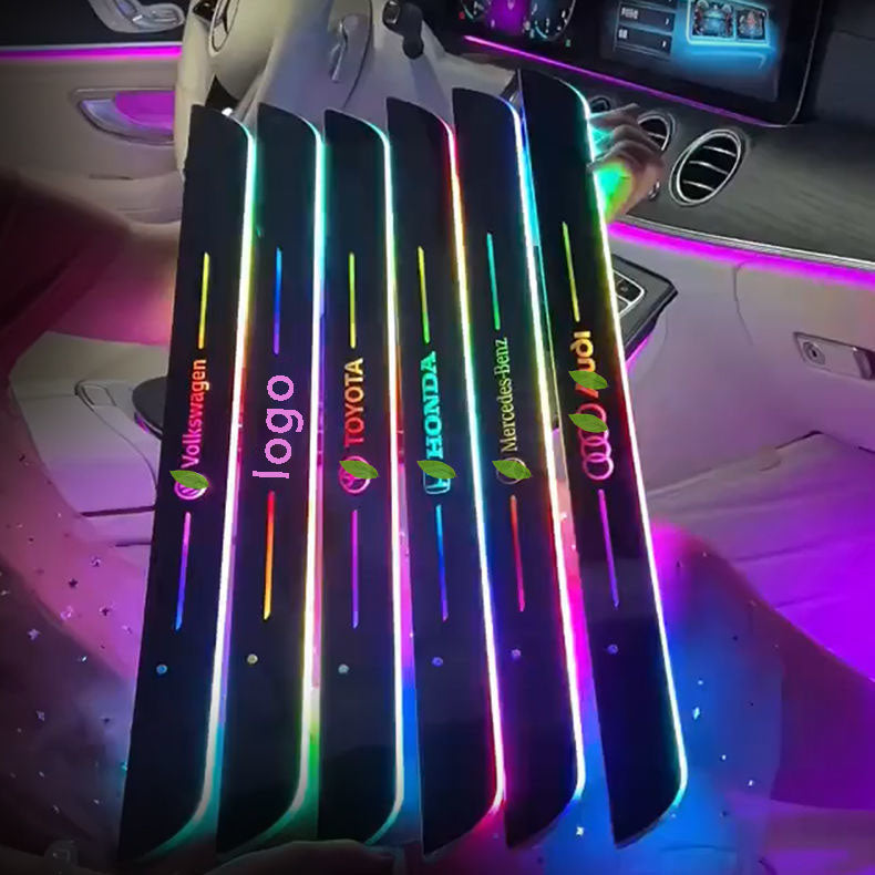 LD 車載用アンビエントライト フロントドア リヤドア ライト 車のドアシル ワイヤレスセンサーLEDライト - アップグレード【七彩流光】