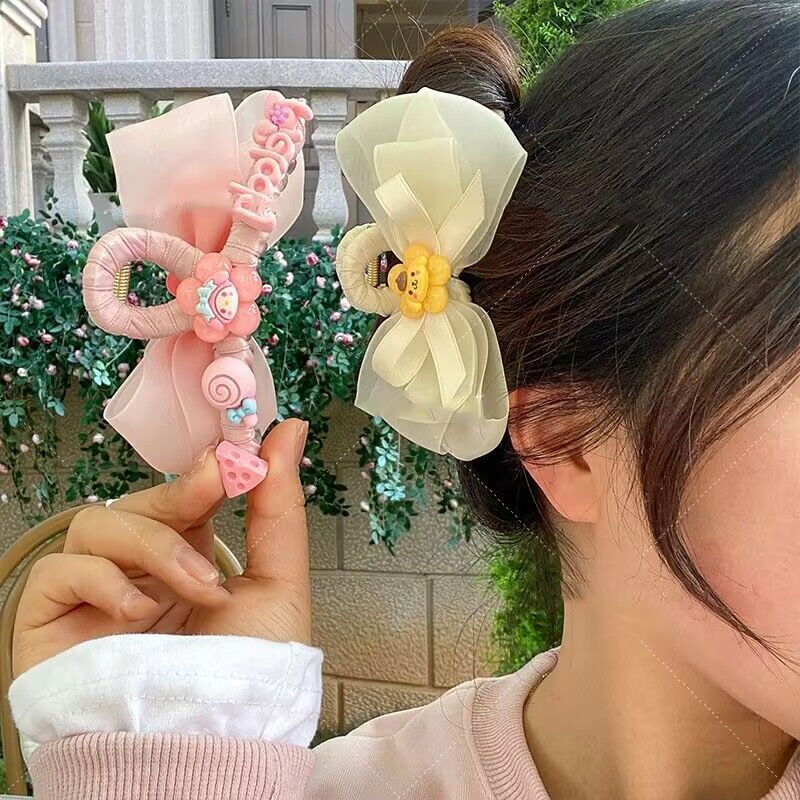 WLY かわいいサンリオ DIYクリップ 手作り素材 リボン ヘアピン 彼女&友達 手作りプレゼント