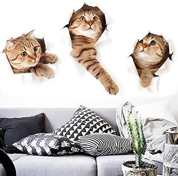 YQQ 3D かわいい 動物 リムーバブル バスルーム トイレ 座席ウォール ステッカー壁紙 猫(5匹の猫セット)