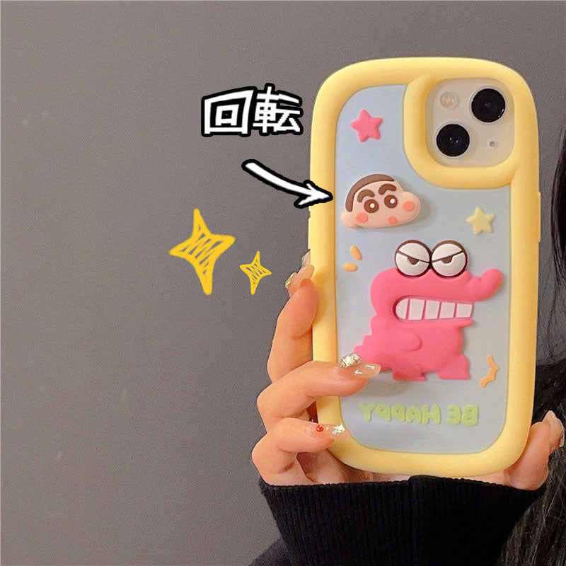 WLY 立体可愛い ピンクワニ スマホケース 携帯電話ケース