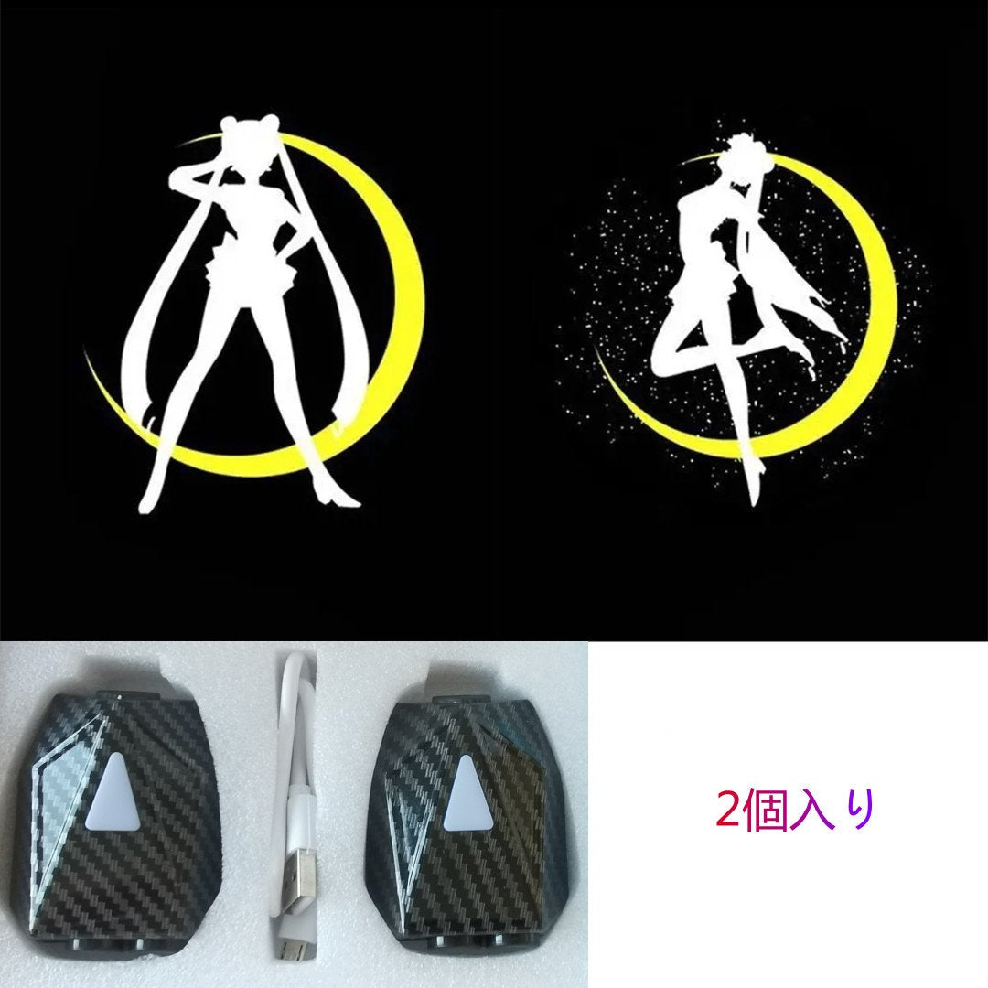 LD 車ドア用 可動の投射らんぷ2個入り / ドラえもん/踊るアヒル/しんちゃんのお尻を捻る/美少女A/美少女B