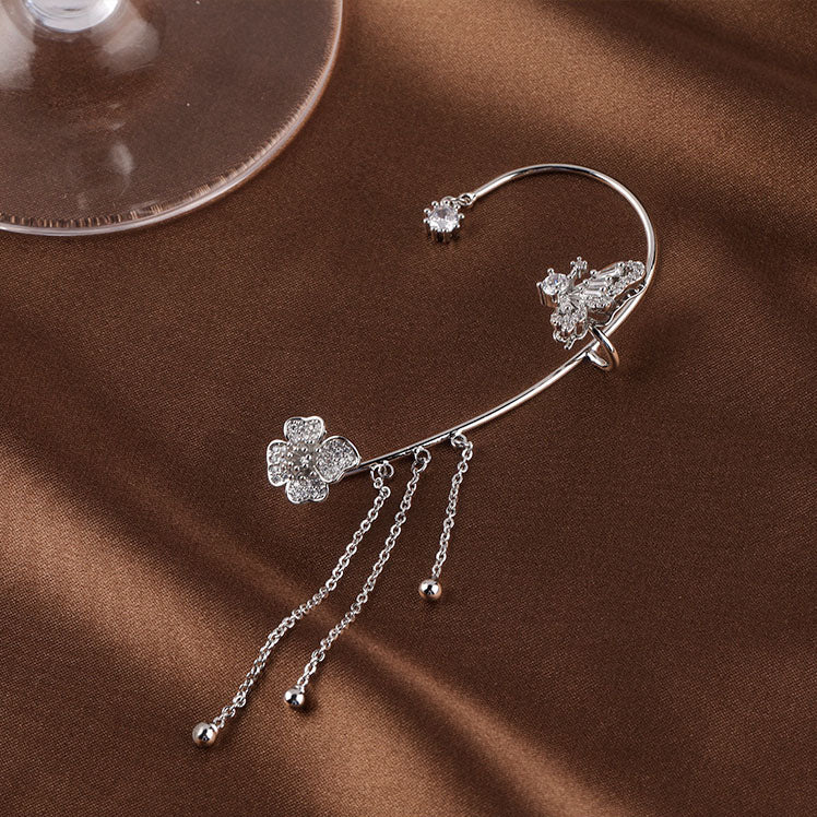 CMC 花 蝶 バタフライ タッセル イヤリング イヤーフック