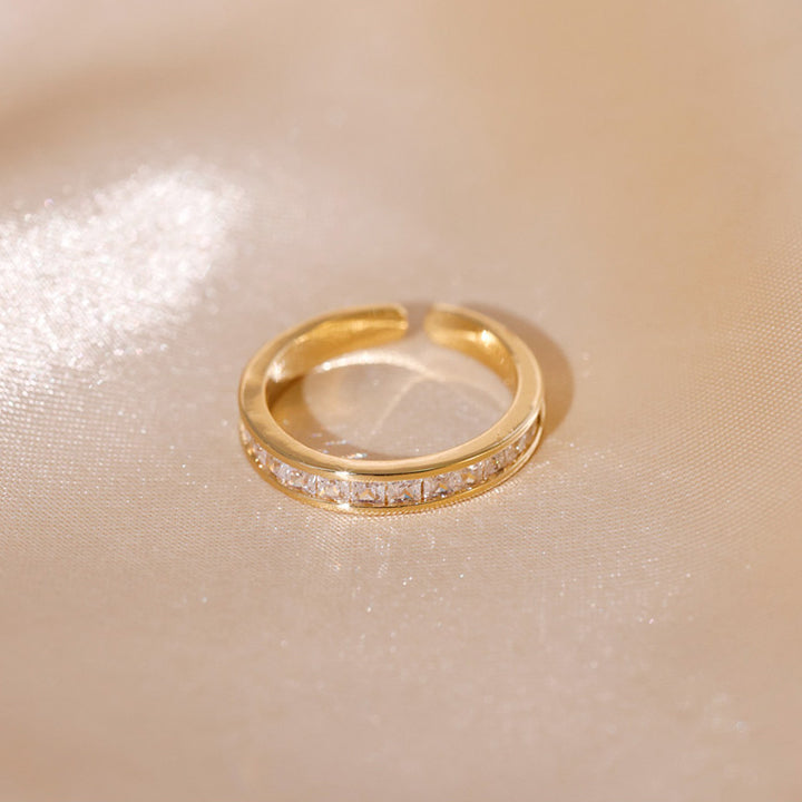 XYW 新作 H型ジルコンリング 大きさを調節できる指輪 セット