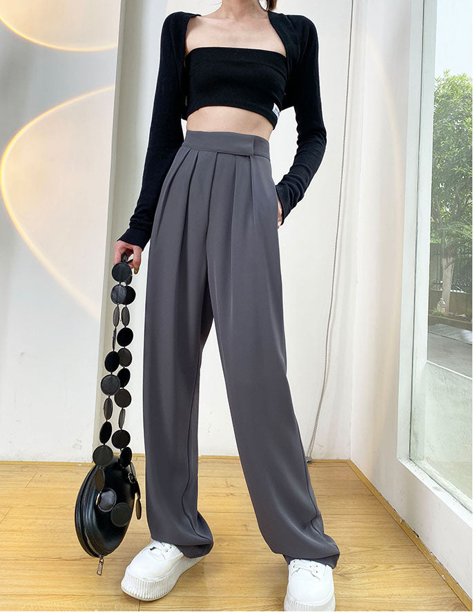 XYW ワイドレッグトラウザー ガチョウパンツ カジュアルファッション 着やせのコピー