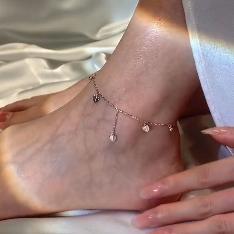 LF ハートフリンジ アンクレット かわいい きらきら