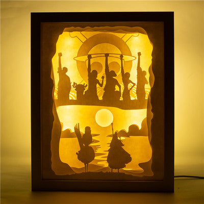 ワンピース/フィギュア/グッズ/ルフィ/ゾロ/サンジ/バレンタイン/誕生日プレゼント/小夜灯/連名/エース/紙彫りライト