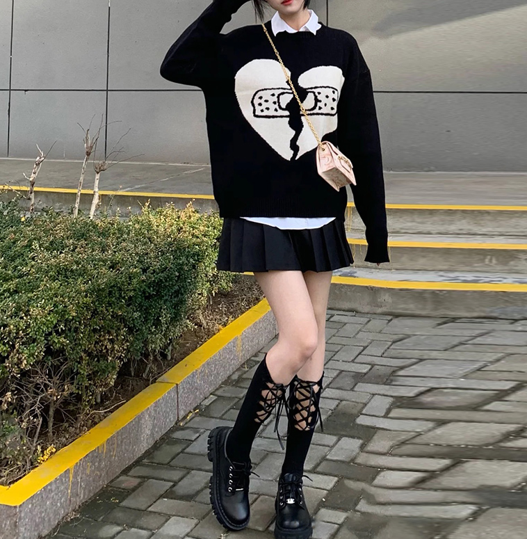 LF 2023春新作 ハイウエスト プリーツスカート 着やせ 学生