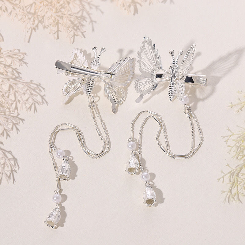 LF 超人気動く蝶ピン 立体チョウ 金属ヘアピン