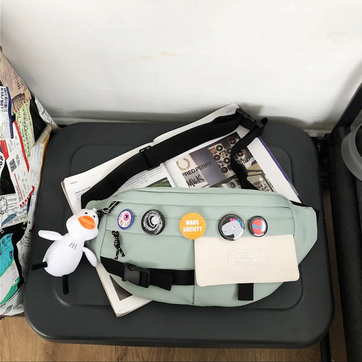 LF ユニセックス ウエストポーチ・ボディバッグ カップルペアバッグ 大容量