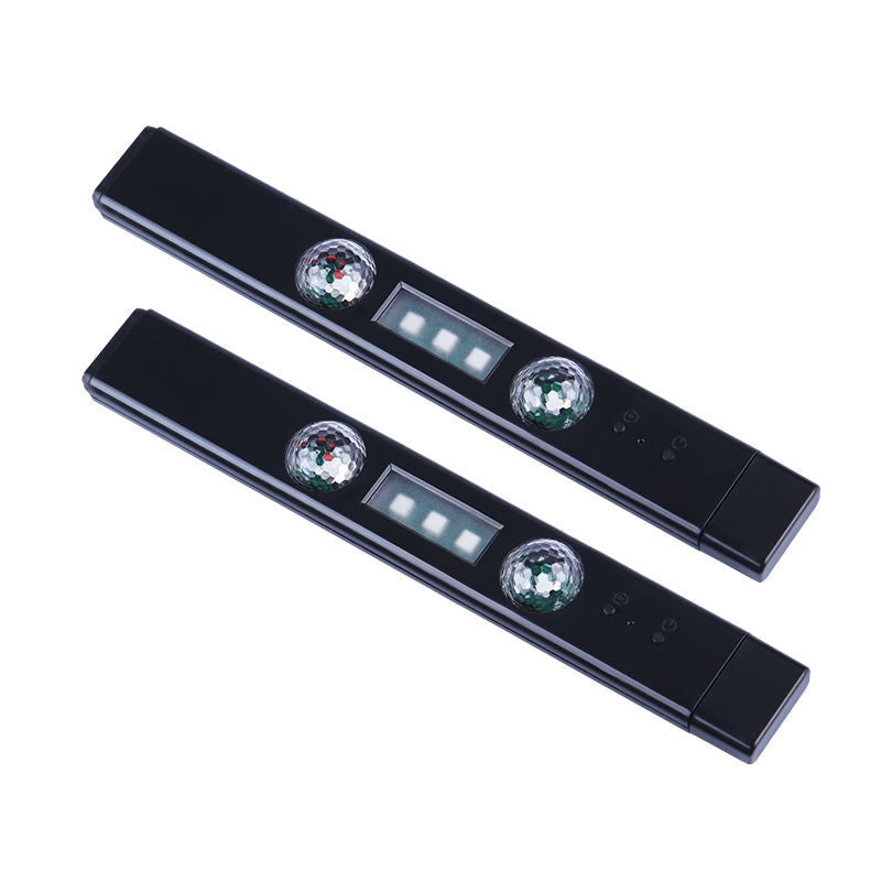 LF USB充電 ワイヤレス 車用装飾灯 七彩ムードランプ 2個入