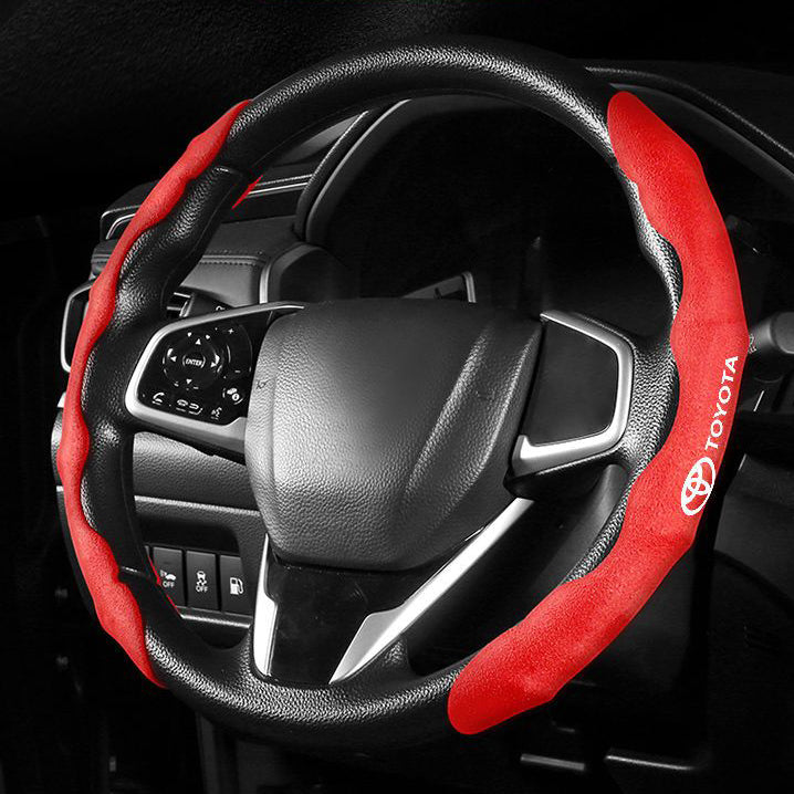 XYW 【マットタイプ】ステアリングホイールカバー スエード 滑り止め吸湿 車種別専用ステアリングカバー
