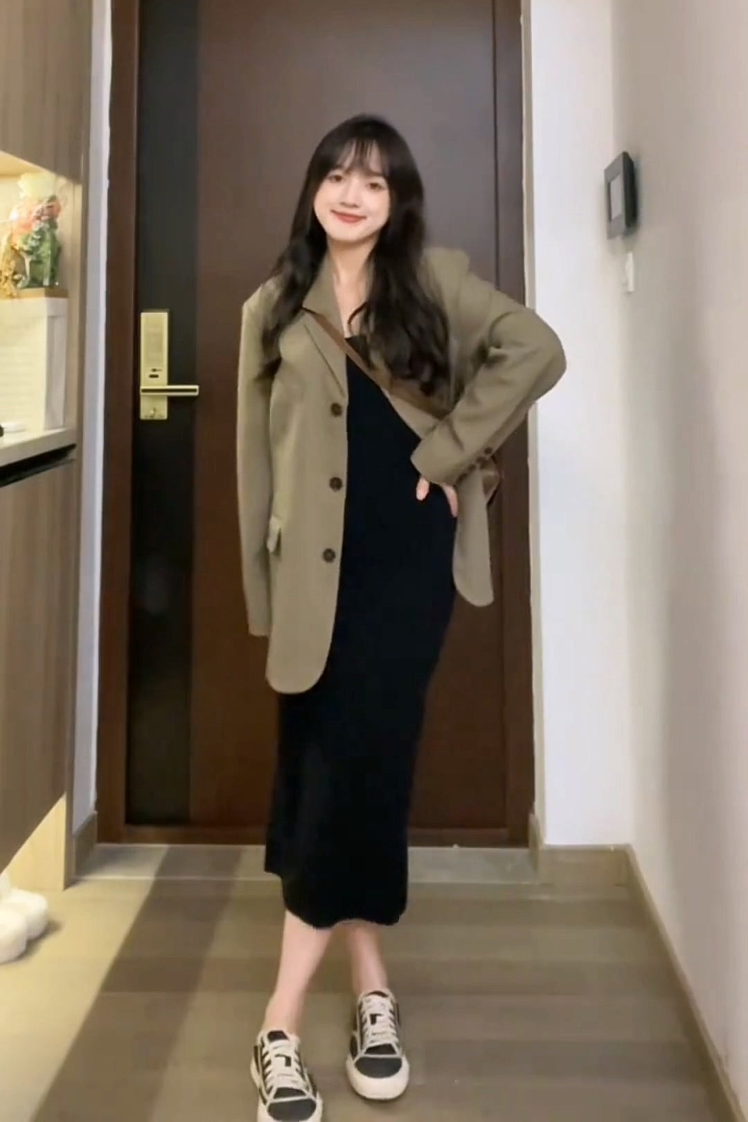 XYW ノースリーブ ニットワンピース ロングスカート インナーシャツ