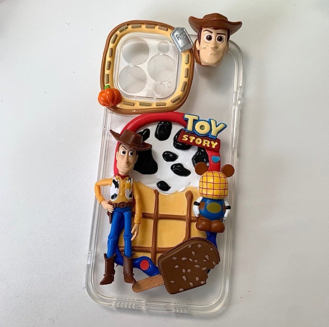 OL 手作り クリームゴム携帯ケース フーディカウボーイ