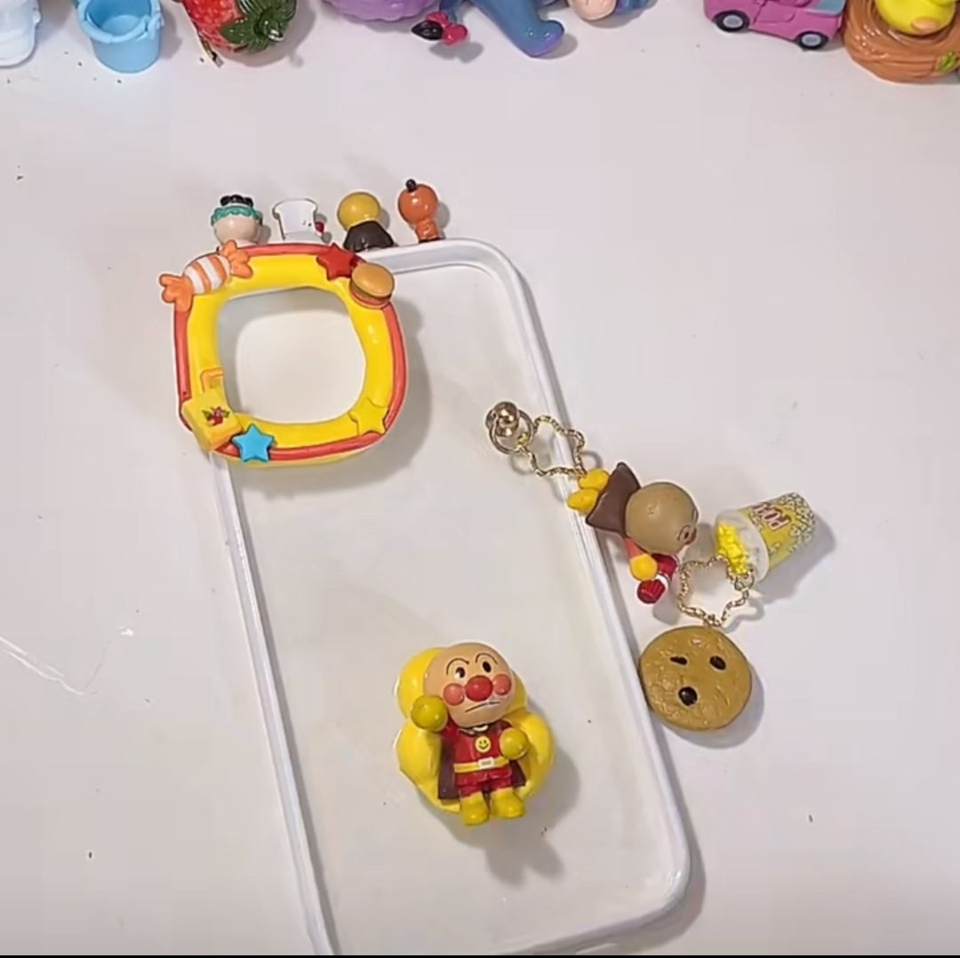 OL 手作り クリームゴム携帯ケース アンパンマン