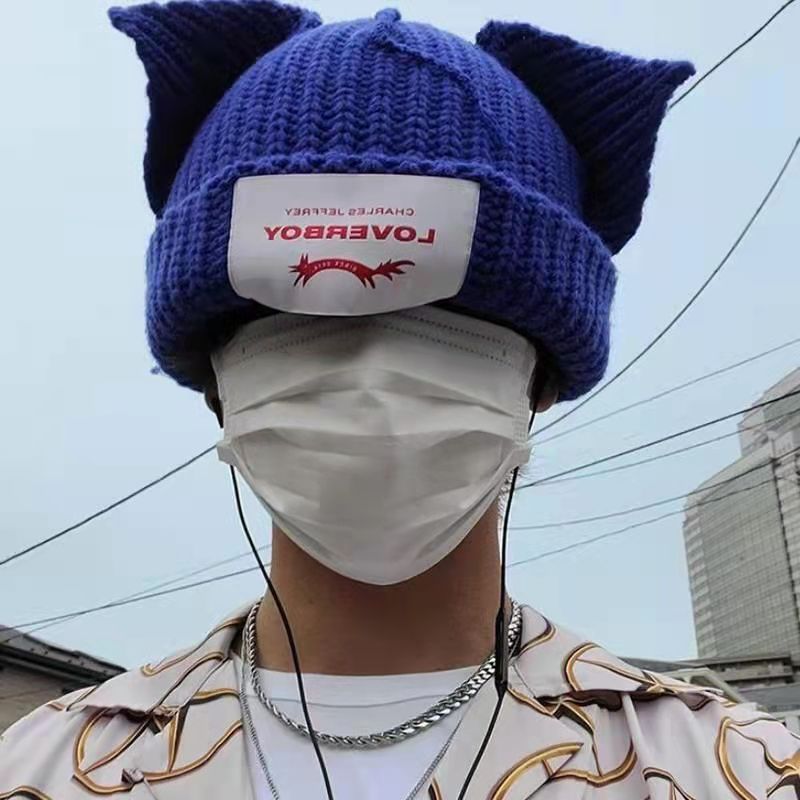 LF 超人気 カップルコーディネート 超可愛い 子猫耳 ニット帽