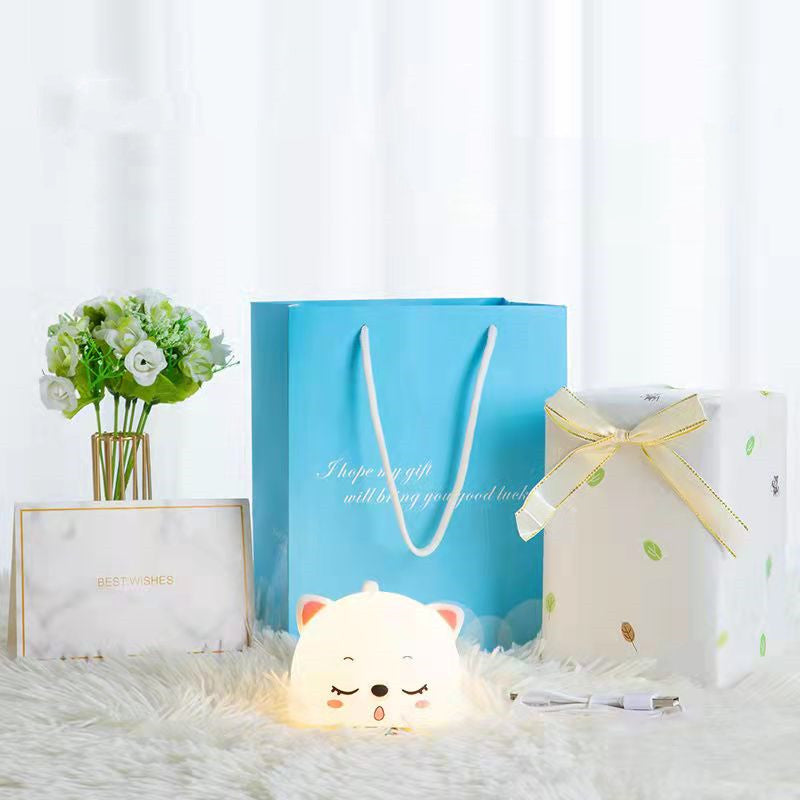 YQQA04 可愛さ 眠り猫 ナイトライト タッチセンシティブ 柔らかい 電気スタンド 飾り 置物 充電式 1200 mAh