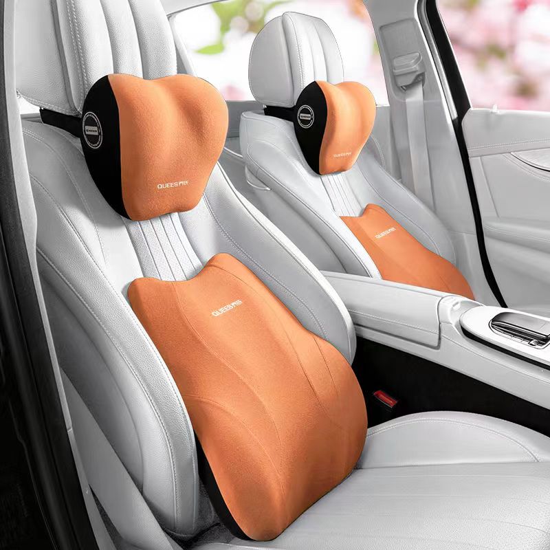XYW 自動車用ネックレストヘッドレスト 腰クッション 記憶綿 疲れない運転