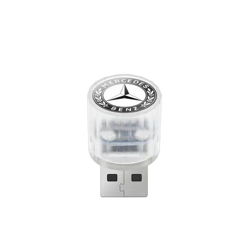LF USB 飾り 自動車用ムードランプ LED レインボー 3個入 カーエンブレム付き 車用品