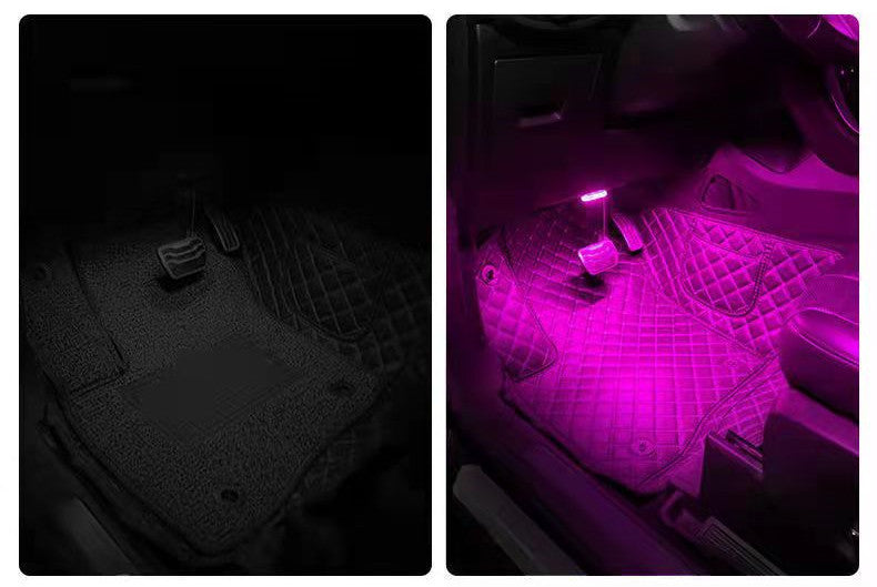 YQQ タッチセンシング 自動車無線雰囲気ランプ 結線不要のLED照明灯の取り付け