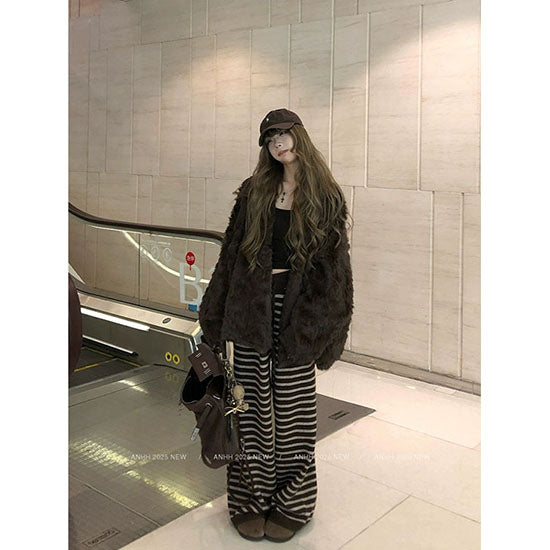 LF  ふわふわ  ホワイトファージャケット  大人可愛い  ゆったり  コート