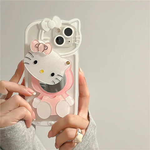 LF  化粧鏡付き携帯ケース スマホケース  携帯電話ケース  ハローキティ  Hello Kitty