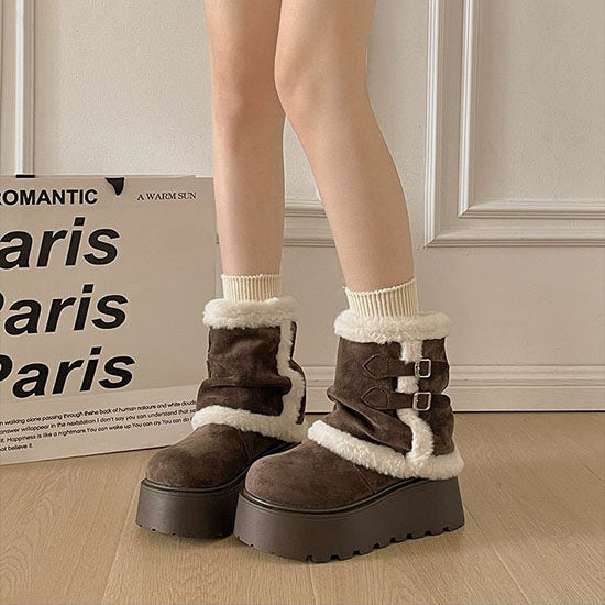 LF  レトロ  厚底  スノーブーツ  ショートブーツ