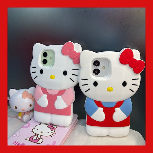 YQQ  立体  白  ハローキティ  Hello Kitty シリコン携帯ケース  スマートフォンケース