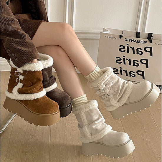 LF  レトロ  厚底  スノーブーツ  ショートブーツ