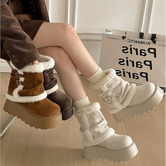 LF  レトロ  厚底  スノーブーツ  ショートブーツ