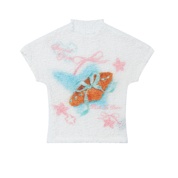 LF04  スイートガール  ギャル  正肩半袖  Tシャツ  着痩せ