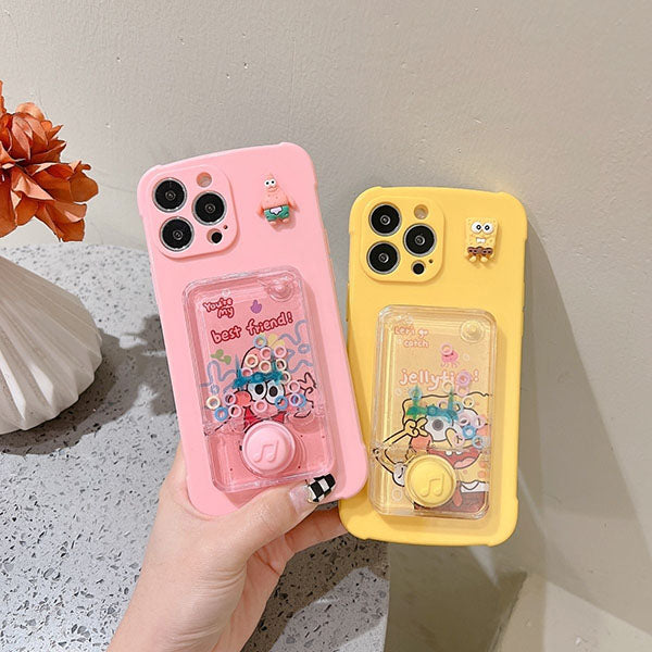 LF 可愛い 水中輪投げゲーム  スポンジボブ & パトリック スマホケース  携帯電話ケース