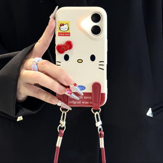 LF  かわいい   ハローキティ  Hello Kitty  スマホケース  携帯電話ケース  皮革紋