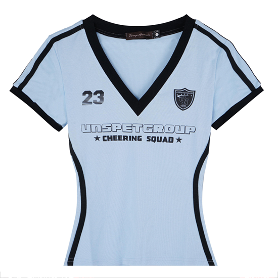 LF04  スポーツ  Vネック  Tシャツ  スリム  着痩せ  上着