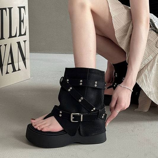 LF  厚底  トングサンダル  ショートブーツ  パンツブーツ  かっこかわいい