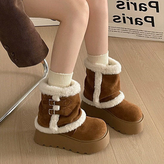 LF  レトロ  厚底  スノーブーツ  ショートブーツ