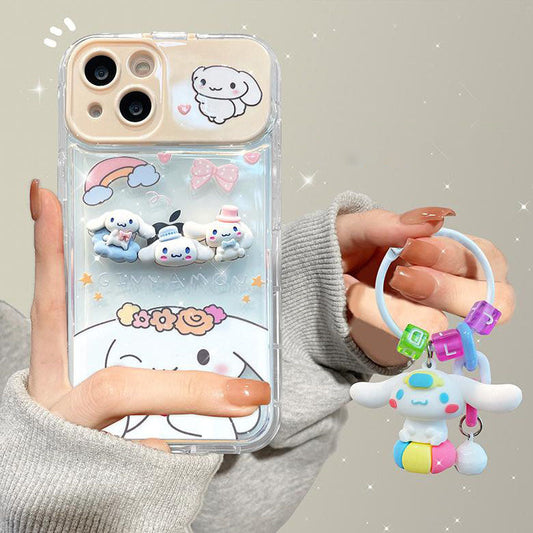 YQQ  シナモロール スマホケース  携帯電話ケース  化粧鏡  スタンド