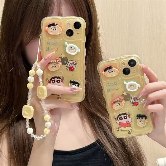 YQQ かすかべ防衛隊  携帯電話ケース 可愛い  面白い