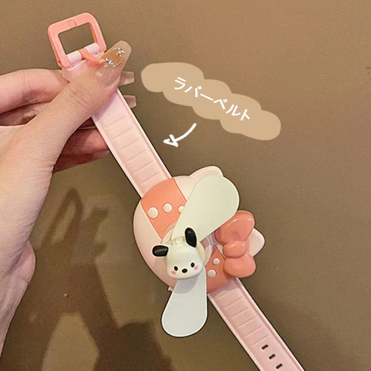 YQQ27  hellokitty ポータブル 小型 可愛い手首扇風機