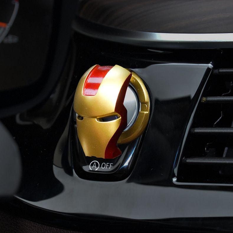 XYW アイアンマン バットマン エンジンプッシュボタン カバー スタートストップボタンスイッチ装飾カバー