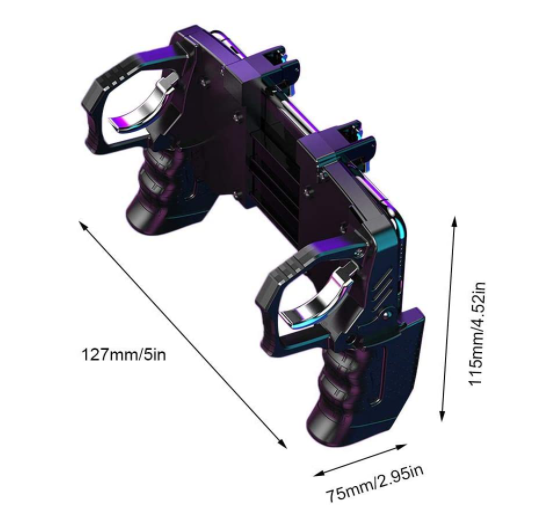 モバイルゲーム コントローラー K21 PUGBヘルパー 4-4-6.5"iOS＆Android Phone用のサバイバルゲーム トリガージョイスティックゲームパッドのPUBGルール用のフィンガーリンケージゲーム 高速シューティングボタンコントローラー