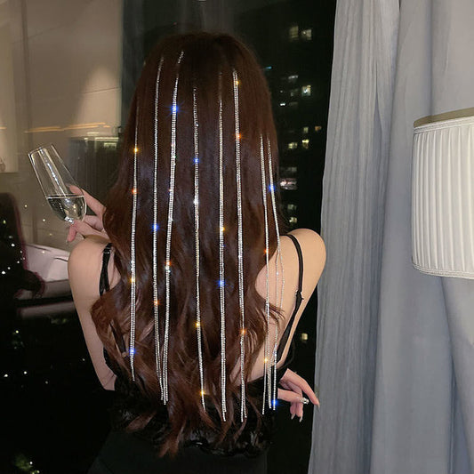 YQQ  フラッシュドリル  チェーンヘアクリップ  タッセル  ヘアクリップ  ヘアアクセサリー