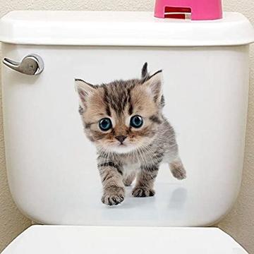 YQQ 3D かわいい　動物　リムーバブル バスルーム トイレ　座席ウォール ステッカー壁紙　猫(5匹の猫セット)