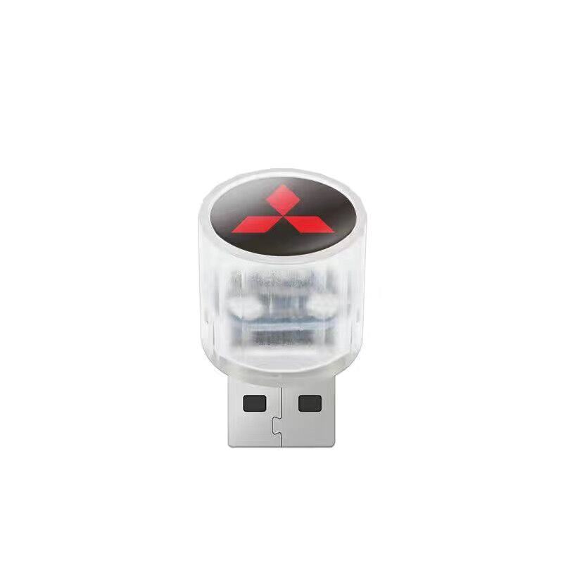LF USB 飾り 自動車用ムードランプ LED  レインボー  3個入 カーエンブレム付き  車用品